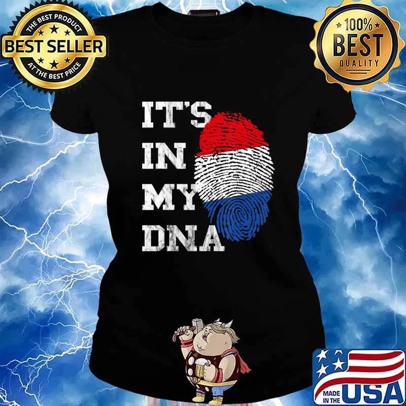 It's In My DNA Dutch Roots Netherland Fingerprint Oranje T-Shirt Ladies tee