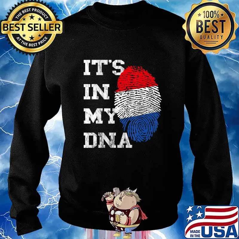 It's In My DNA Dutch Roots Netherland Fingerprint Oranje T-Shirt Sweater