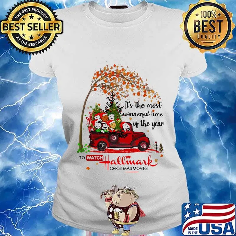 It's the most wonderful time of the year to watch hallmark christmas movies the peanuts leaves tree s Ladies tee