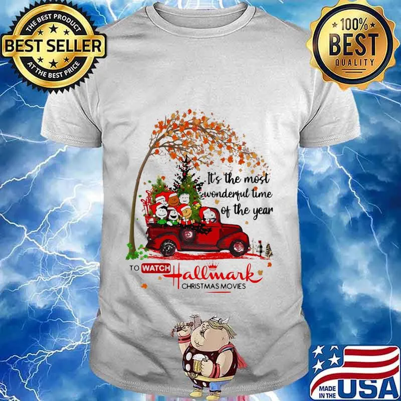 It's the most wonderful time of the year to watch hallmark christmas movies the peanuts leaves tree shirt