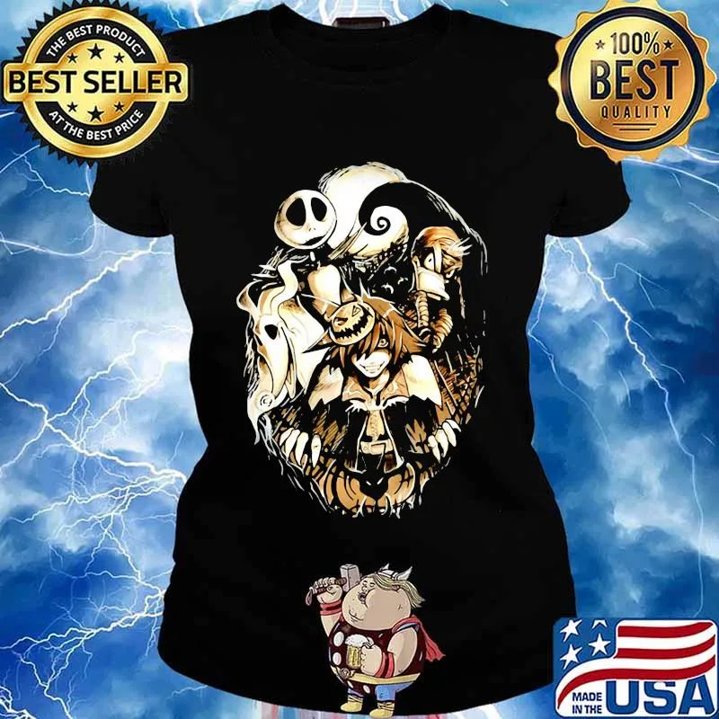 Jack skellington nightmare naruto happy halloween s Ladies tee