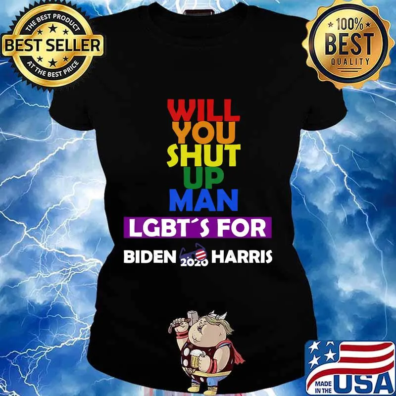 Joe Biden Kamala Harris 2020 Rainbow Gay Pride LGBT Election T-Shirt Ladies tee