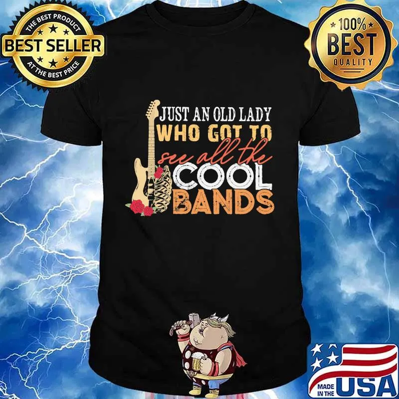 Just an old lady who got to see all the cool band suitar rose shirt