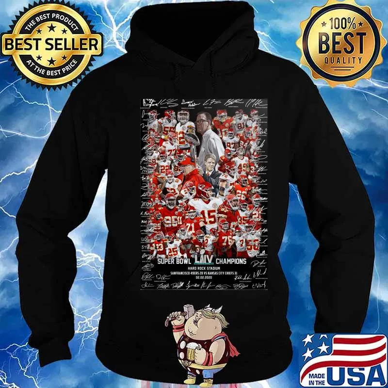 Kansas city chiefs super bowl liv champions signatures s Hoodie