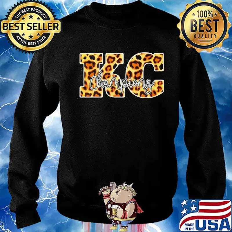 Kc champions leopard s Sweater