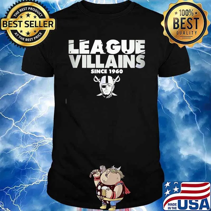 League villains since 1960 oklahoma raiders football shirt