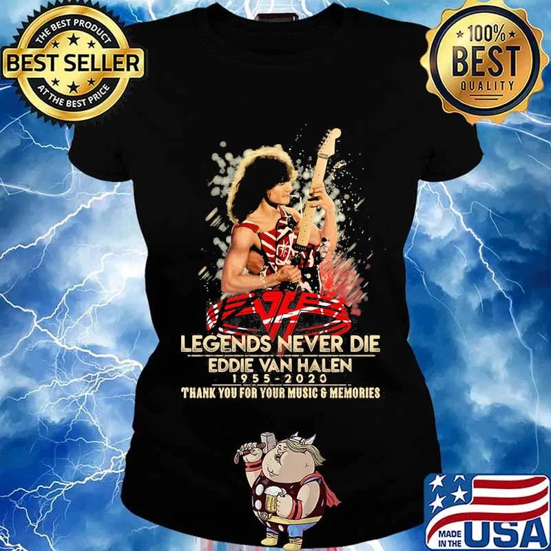 Legends never die eddie van halen 1955 2020 thank for the memories signatures s Ladies tee