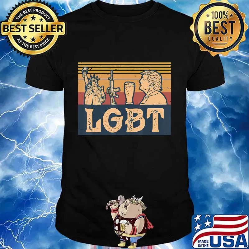 LGBT Liberty Guns Beer Trump Patriotic Vote President USA T-Shirt