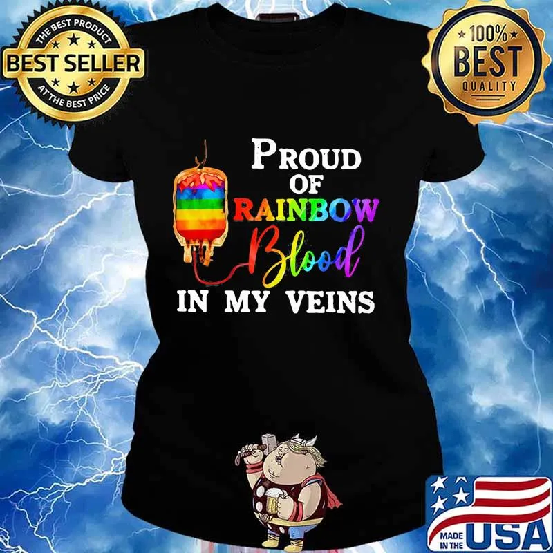 Lgbt proud of rainbow blood in my veins 2020 s Ladies tee