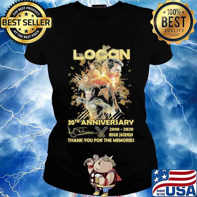 Logan 20th anniversary 2000 2020 hugh jackman thank for the memories s Ladies tee