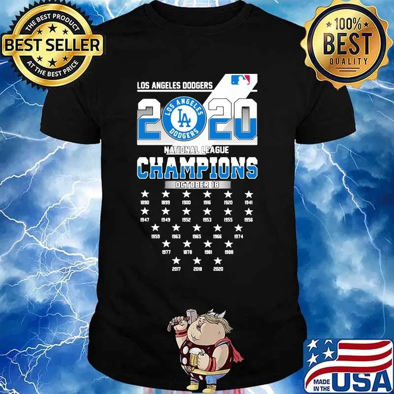 Los angeles dodgers 2020 national league champions shirt
