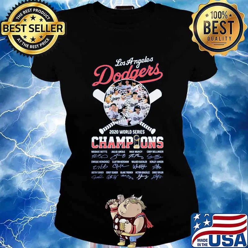 Los angeles dodgers 2020 world series champions cup baseball signatures s Ladies tee