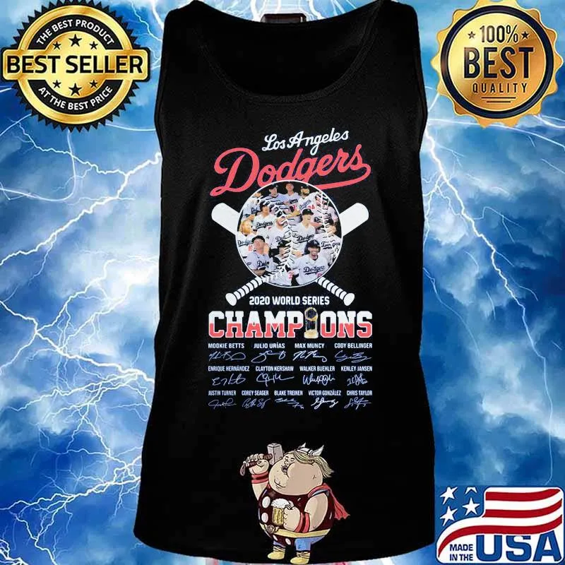 Los angeles dodgers 2020 world series champions cup baseball signatures s Tank top