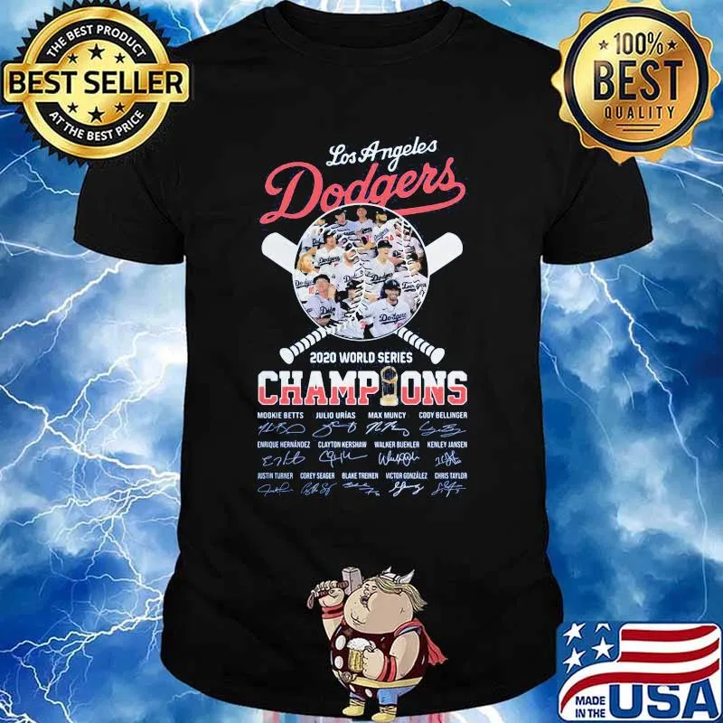 Los angeles dodgers 2020 world series champions cup baseball signatures shirt