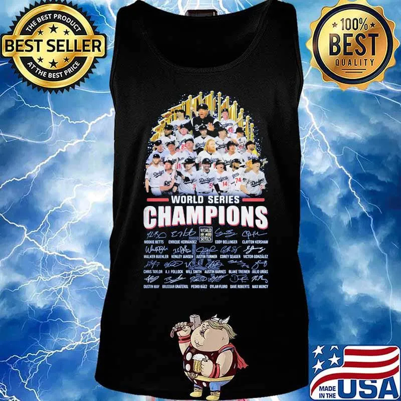 Los angeles dodgers 2020 world series champions signatures shirt (2) Tank top