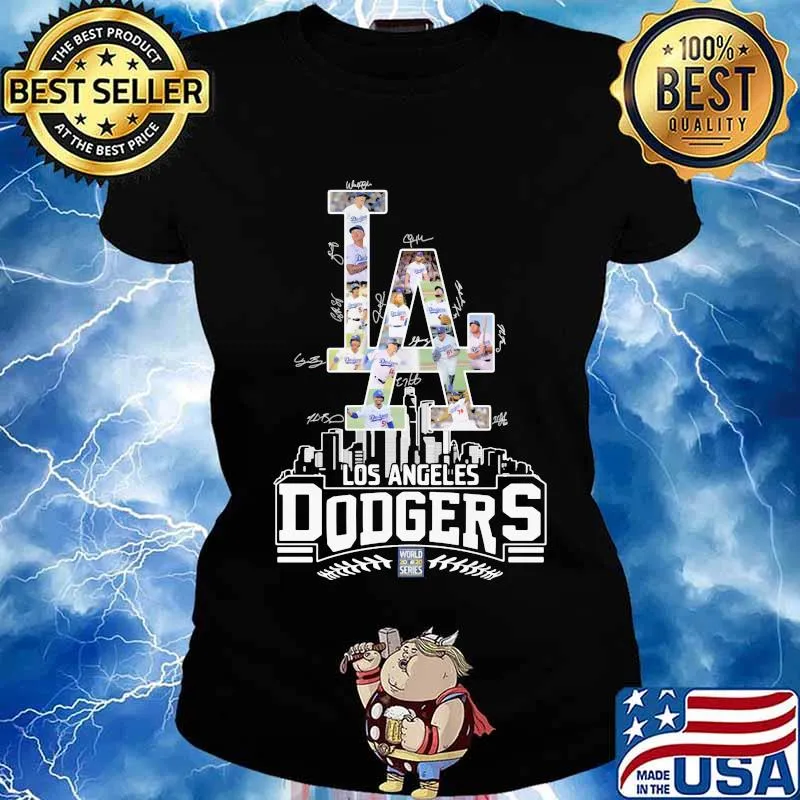Los angeles dodgers baseball signatures s Ladies tee