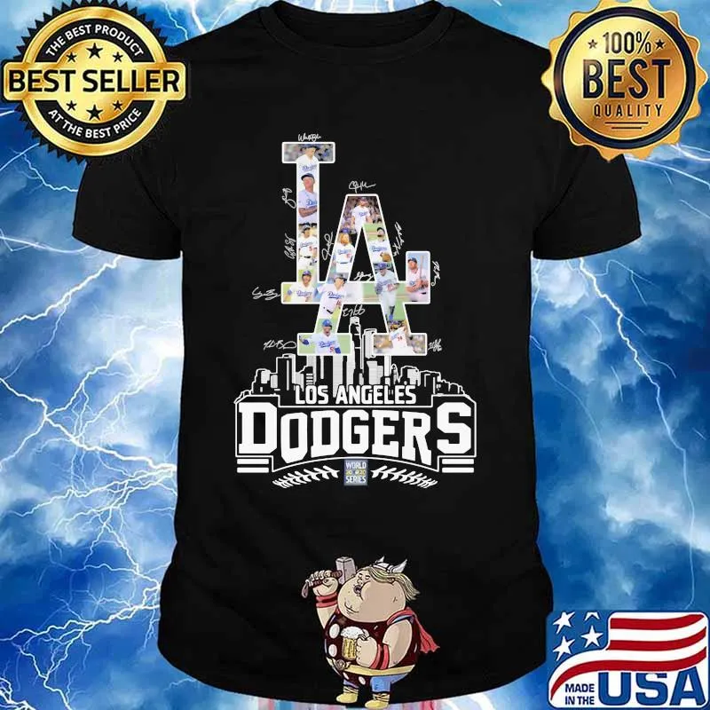 Los angeles dodgers baseball signatures shirt