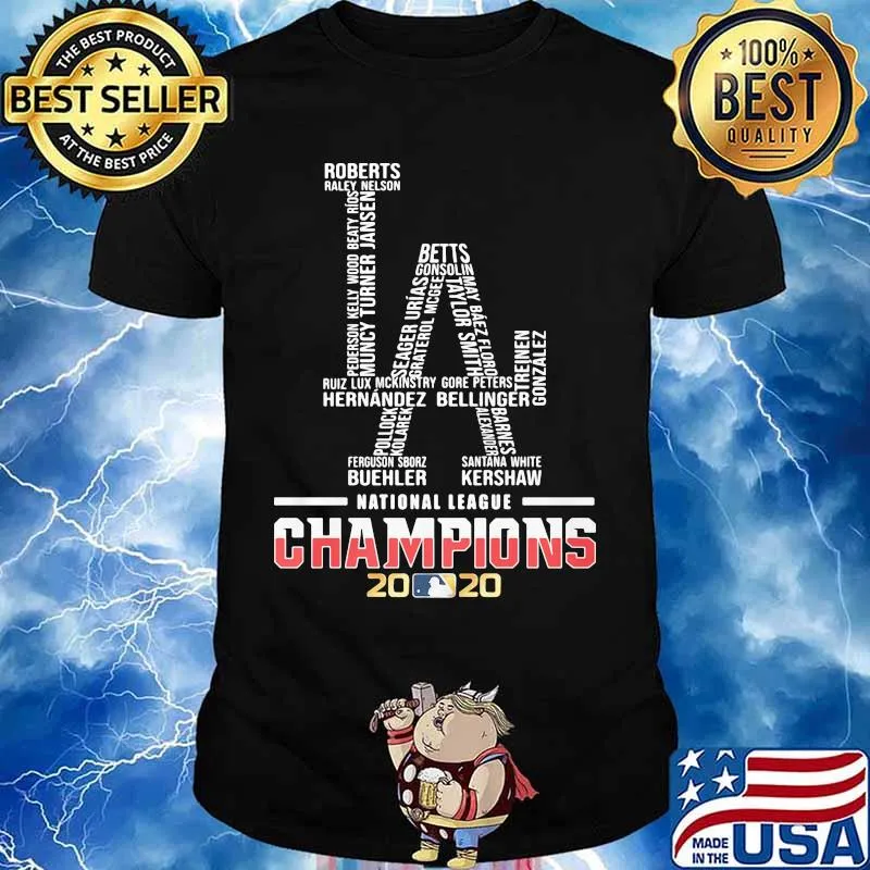 Los angeles dodgers logo national league champions 2020 shirt