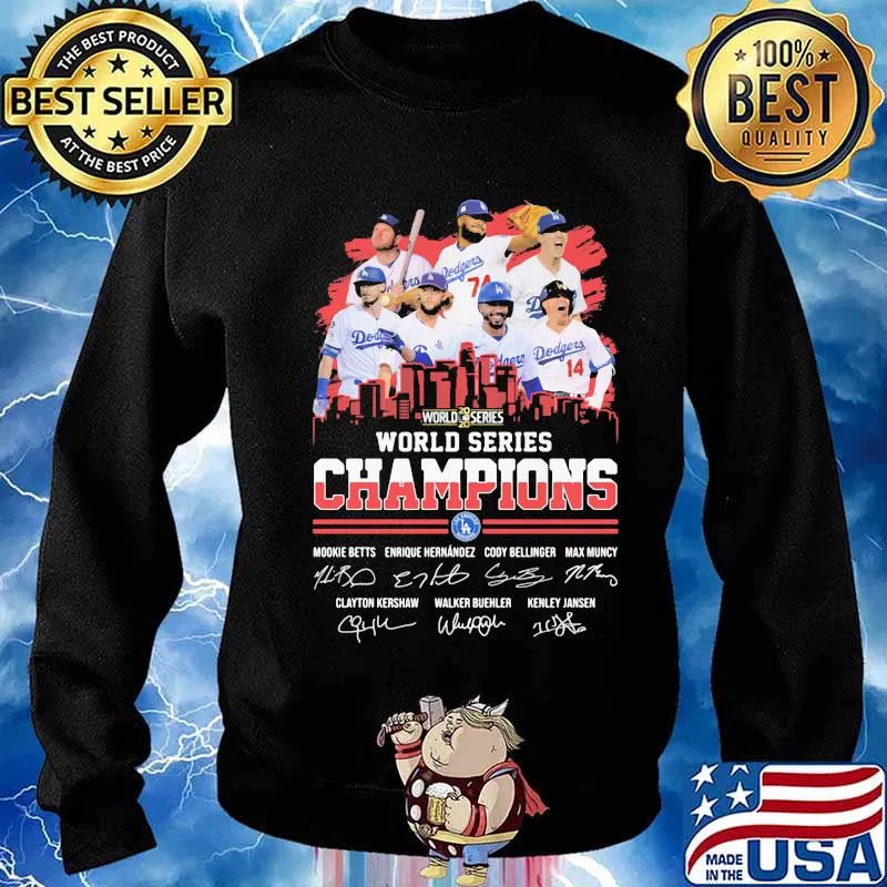 Los angeles dodgers world series 2020 world series champions signatures s Sweater