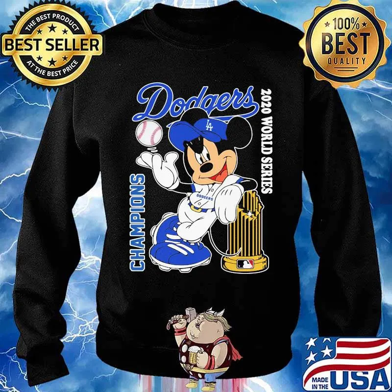 Los angeles dodgers world series mickey mouse disney baseball s Sweater