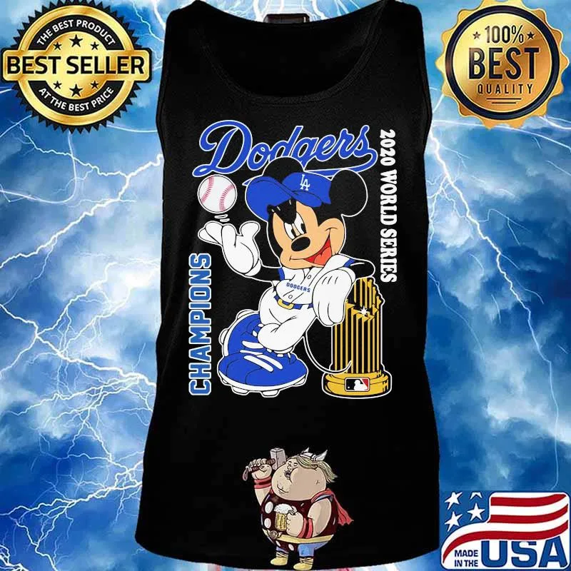 Los angeles dodgers world series mickey mouse disney baseball s Tank top