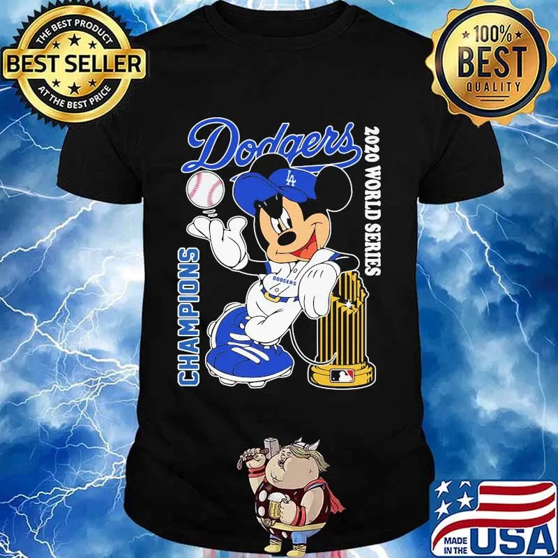 Los angeles dodgers world series mickey mouse disney baseball shirt