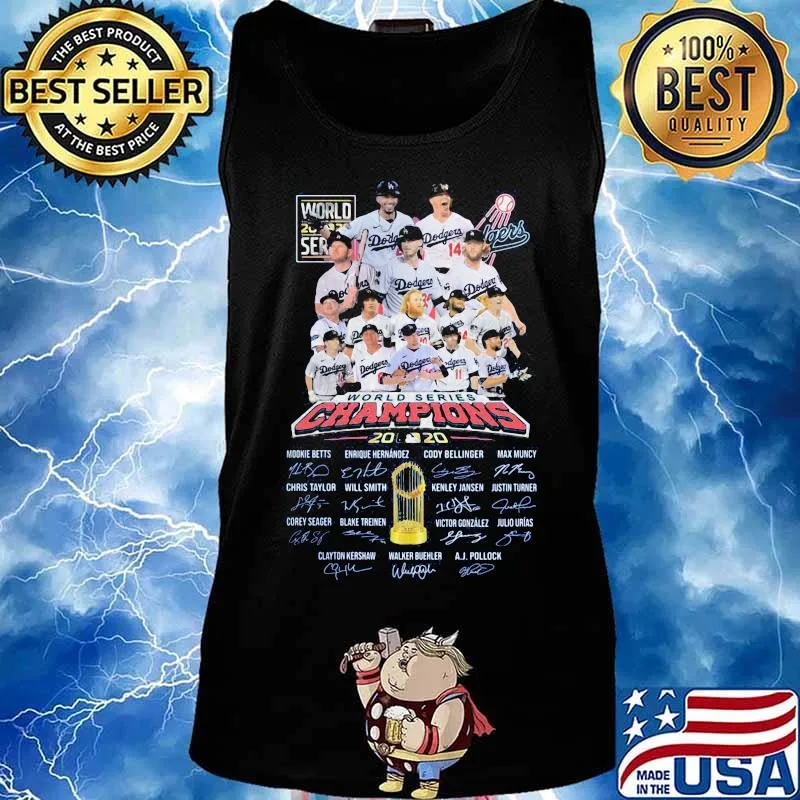 Los angeles dodgers world series world series champions 2020 cup signatures s Tank top