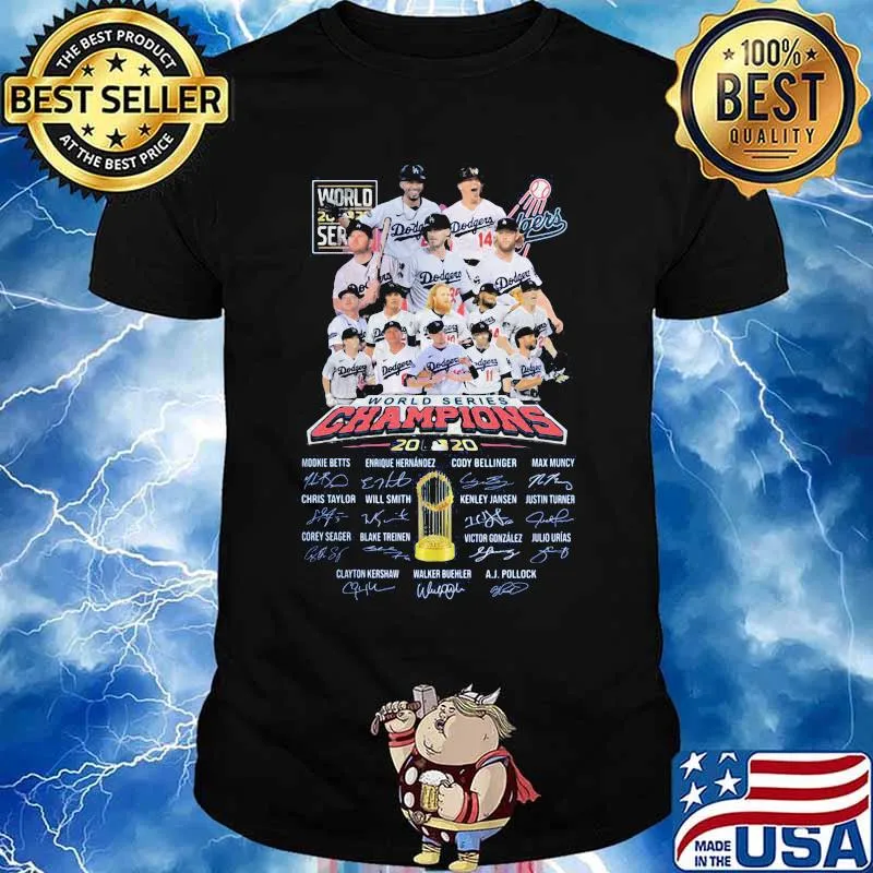 Los angeles dodgers world series world series champions 2020 cup signatures shirt
