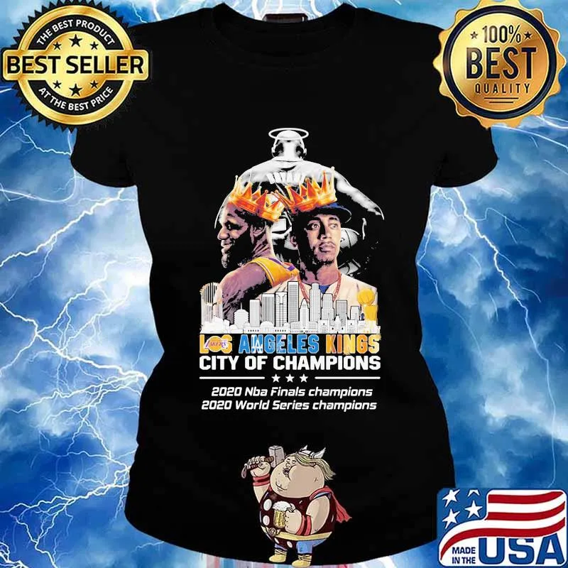 Los angeles kings city of champions 2020 nba finals champions 2020 world series champions signatures s Ladies tee