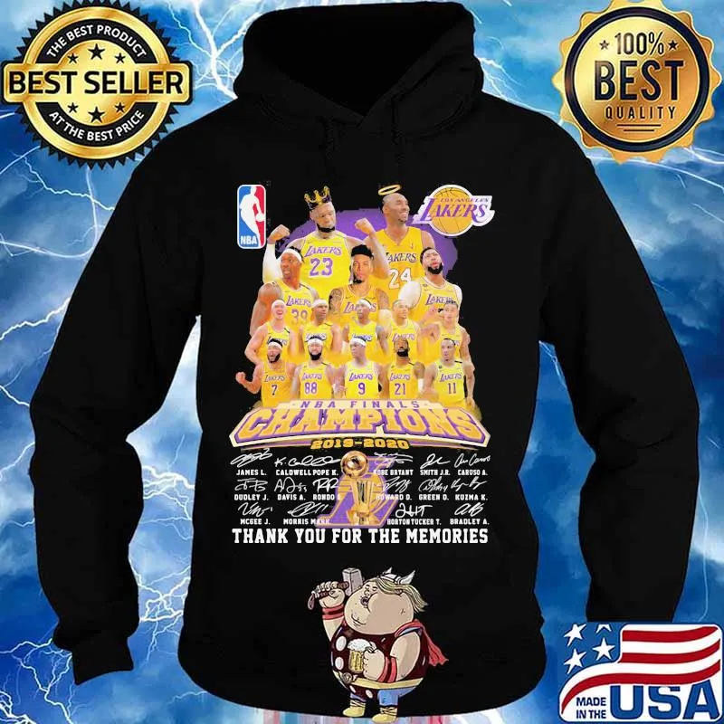 Los angeles lakers nba finals champions 2015 2020 thank for the memories signatures s Hoodie
