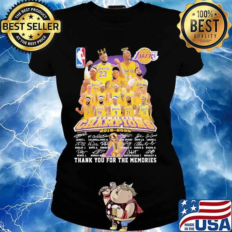 Los angeles lakers nba finals champions 2015 2020 thank for the memories signatures s Ladies tee