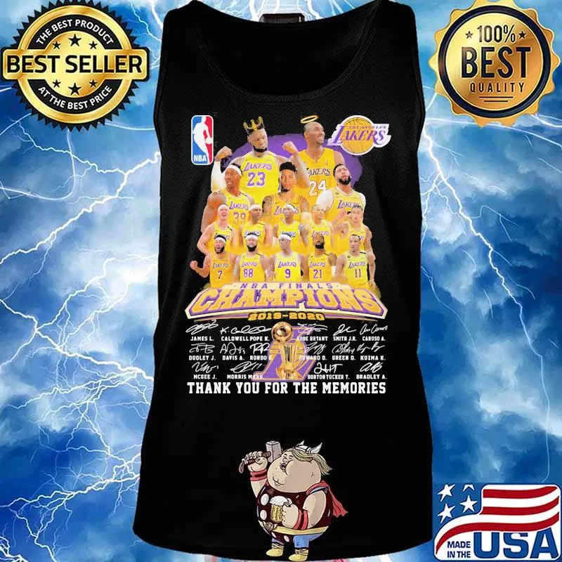 Los angeles lakers nba finals champions 2015 2020 thank for the memories signatures s Tank top