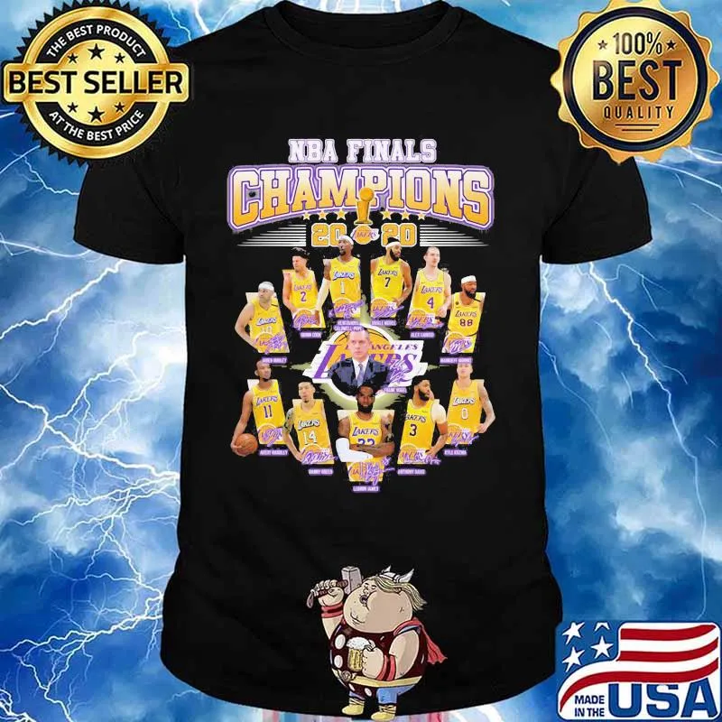 Los angeles lakers nba finals champions 2020 signatures shirt