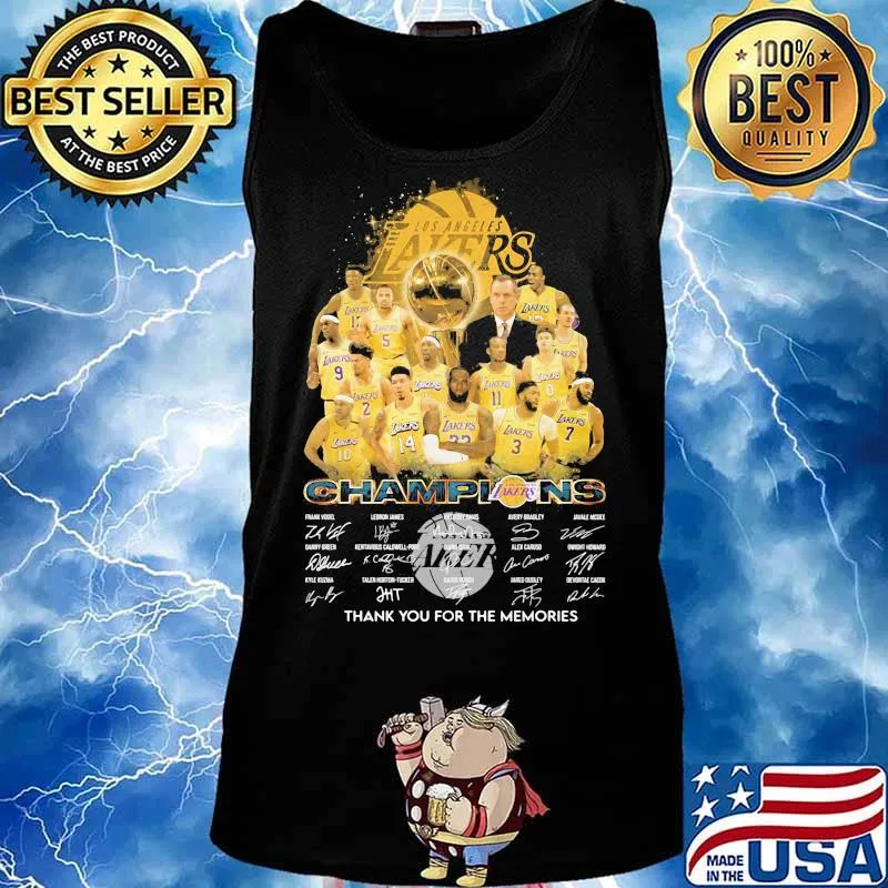Los angeles lakers nba finals champions thank for the memories signatures s Tank top