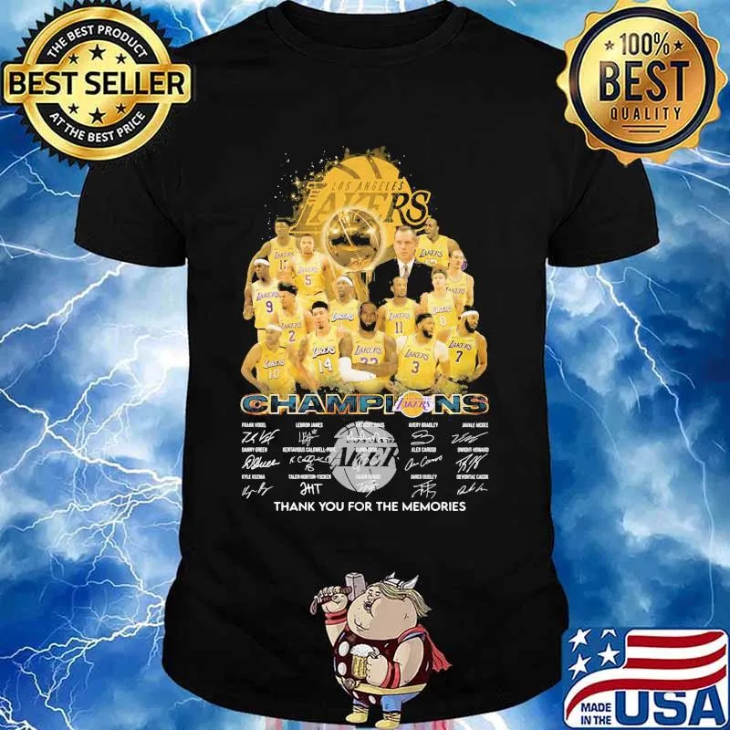 Los angeles lakers nba finals champions thank for the memories signatures shirt