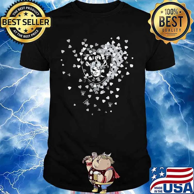 Love las vegas raiders logo hearts shirt