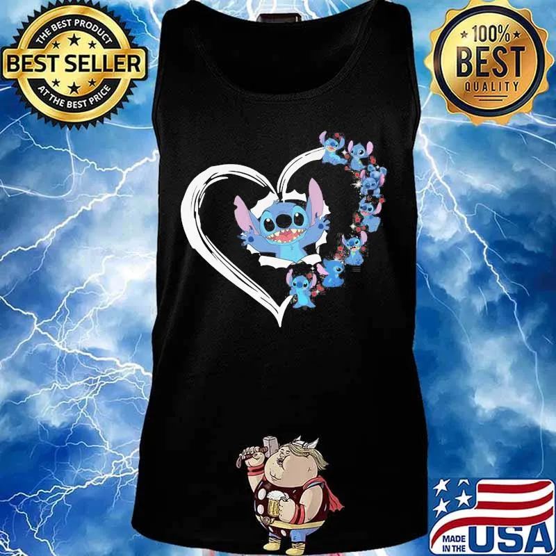 Love stitch ohana heart s Tank top