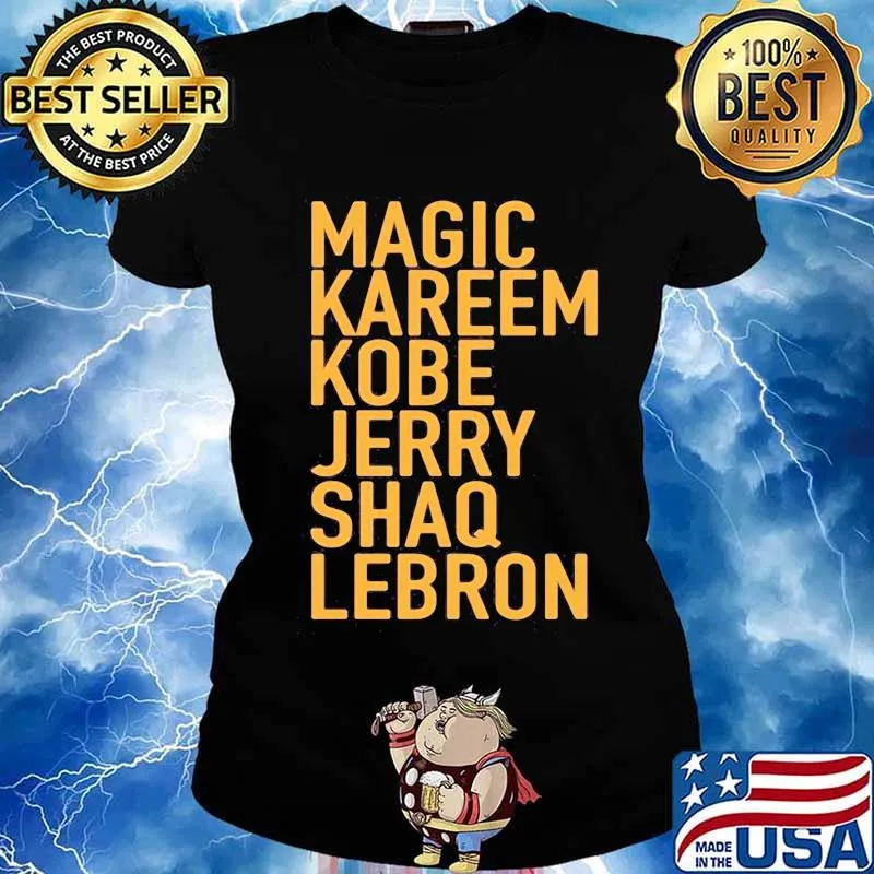 Magic kareem kobe jerry shaq lebron s Ladies tee