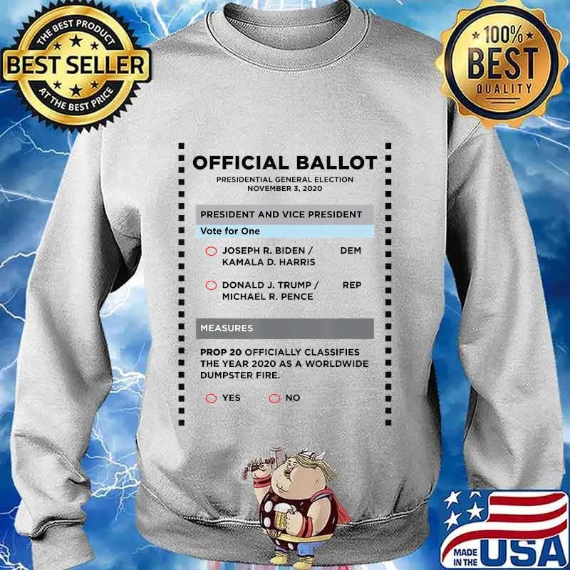 Mail-in Ballot (Male in Ballot) Funny Pun Halloween Costume T-Shirt Sweater