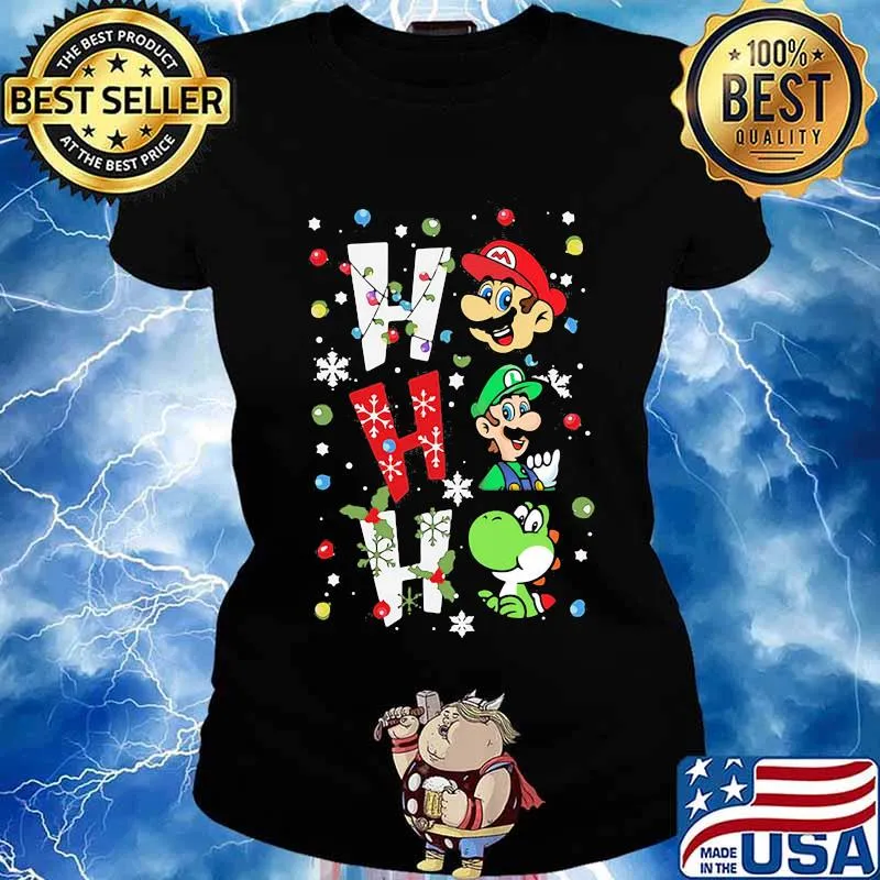 Mario ho ho ho merry christmas s Ladies tee