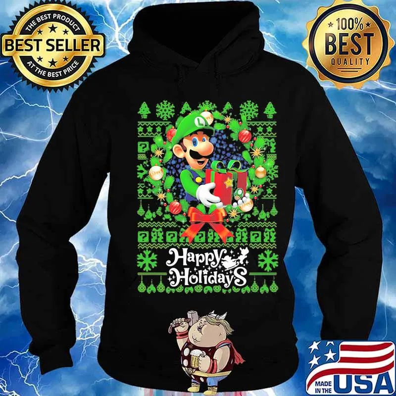 Mario ugly merry christmas happy holidays s Hoodie