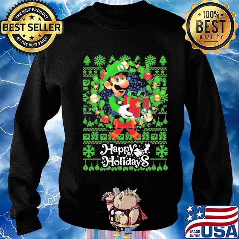 Mario ugly merry christmas happy holidays s Sweater