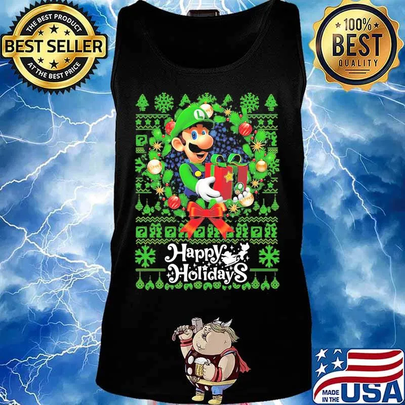Mario ugly merry christmas happy holidays s Tank top