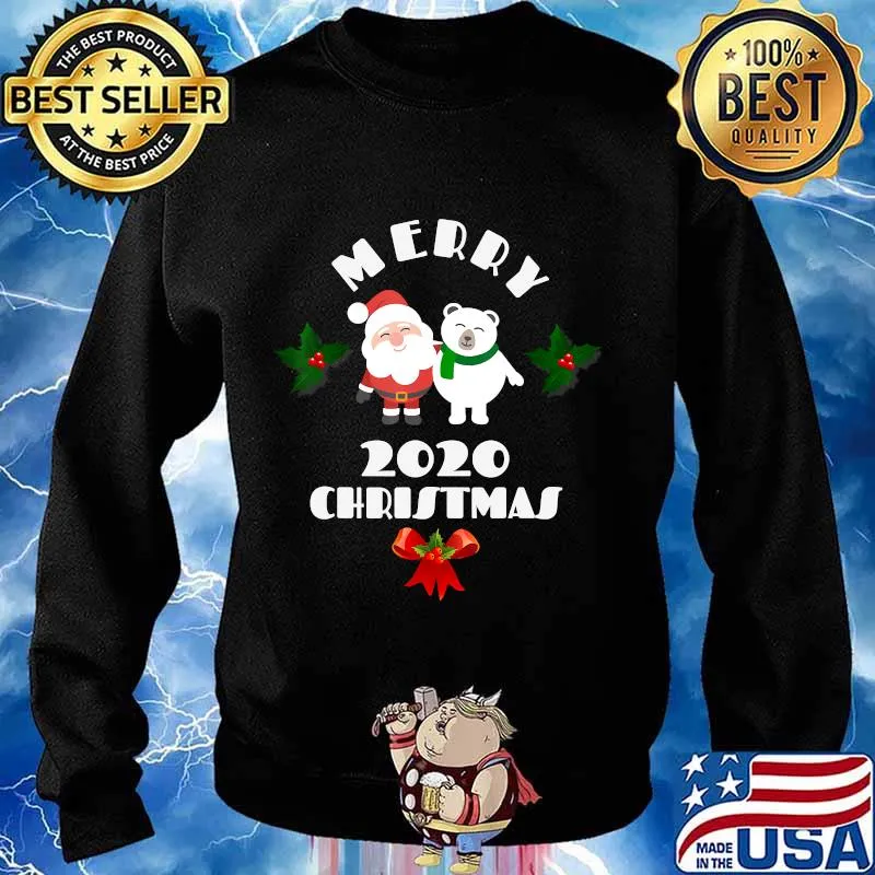 Merry Christmas 2020 Funny Quarantine Gift Face Mask Xmas T-Shirt Sweater