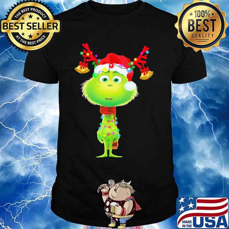 Merry christmas grinch santa light shirt