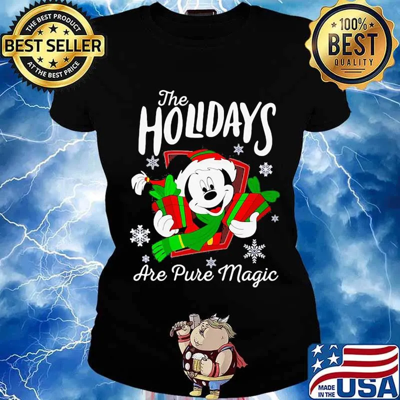 Merry christmas mickey mouse the holidays are pure magic s Ladies tee