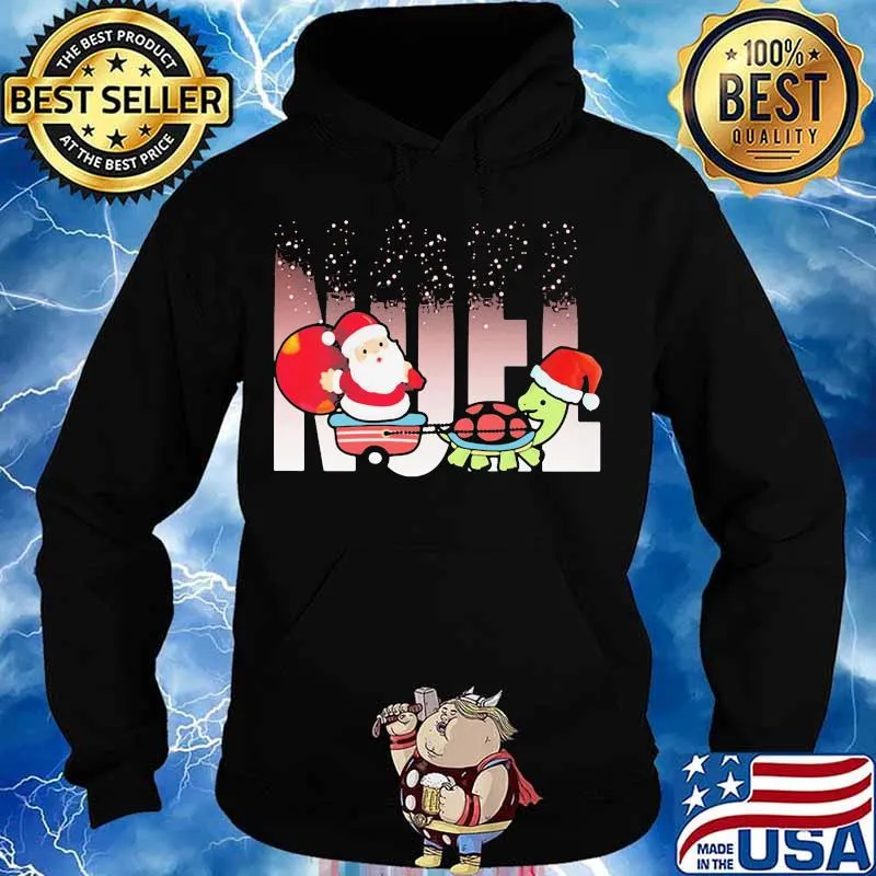 Merry christmas santa claus riding turtle s Hoodie