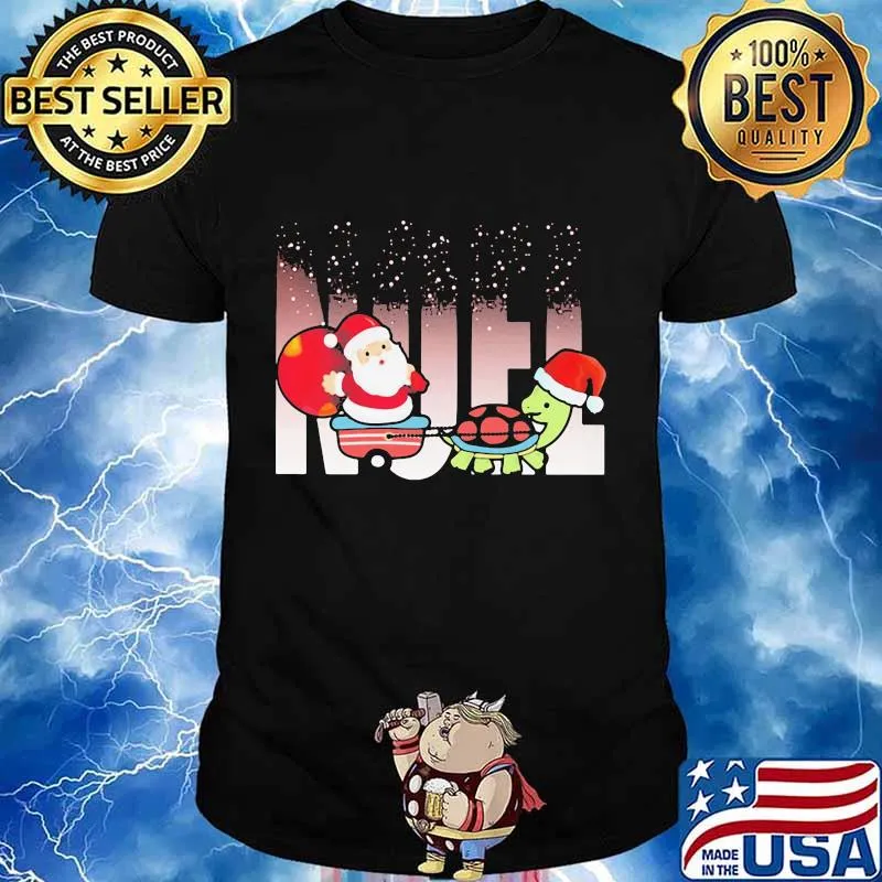 Merry christmas santa claus riding turtle shirt