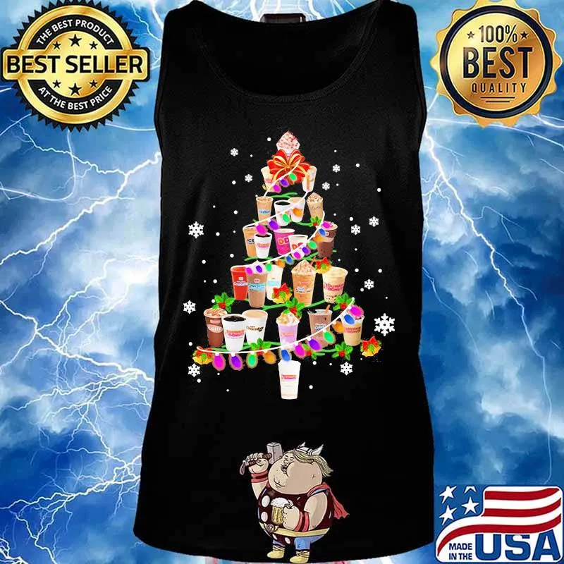 Merry christmas tree dunkin donuts coffee s Tank top