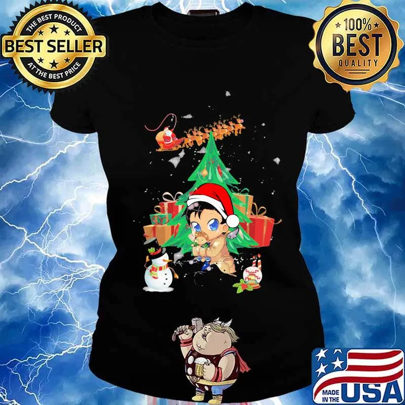 Merry christmas tree supernatural chibi s Ladies tee